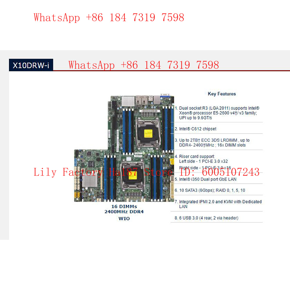 보드 C612 2011 E5-2600 16 DIMM 슬 - Ddr4 2400Mhz 리뷰 및 가격